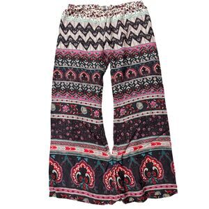Billabong multicolored flare pants, medium